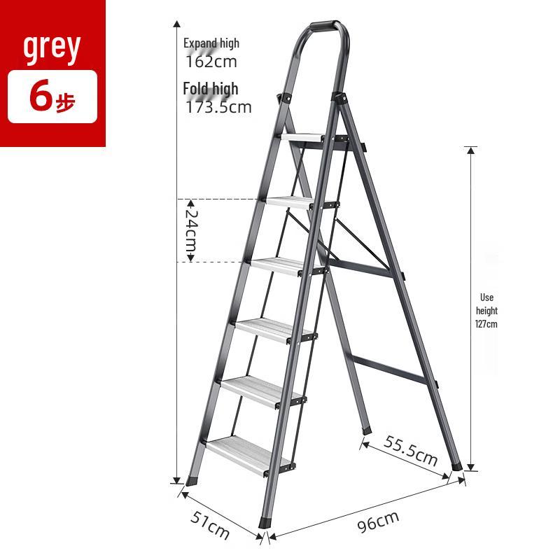 Compact Folding Multi-Functional Telescopic 4-Step A-Frame Ladder