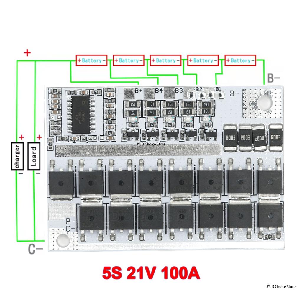 3s 4s 5s BMS 12В 16.8В 21В 3.7В 100А Li-ion LMO Тернарная литиевая батарея Плата защиты аккумулятора Li-полимерная Балансировочная зарядка