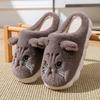 European and American Non-slip Soft Sole Cute Cartoon Cat Shape Non-slip Indoor Winter Cotton Slippers