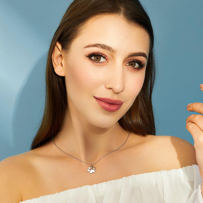 BAMOER, оригинальные милые следы животных, следы собак, кошек, ожерелья в виде лап, подвески