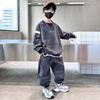 Осенний повседневный спортивный костюм для мальчиков, оверсайз, детский дизайн, тай-дай свитшот + брюки, комплект из двух предметов