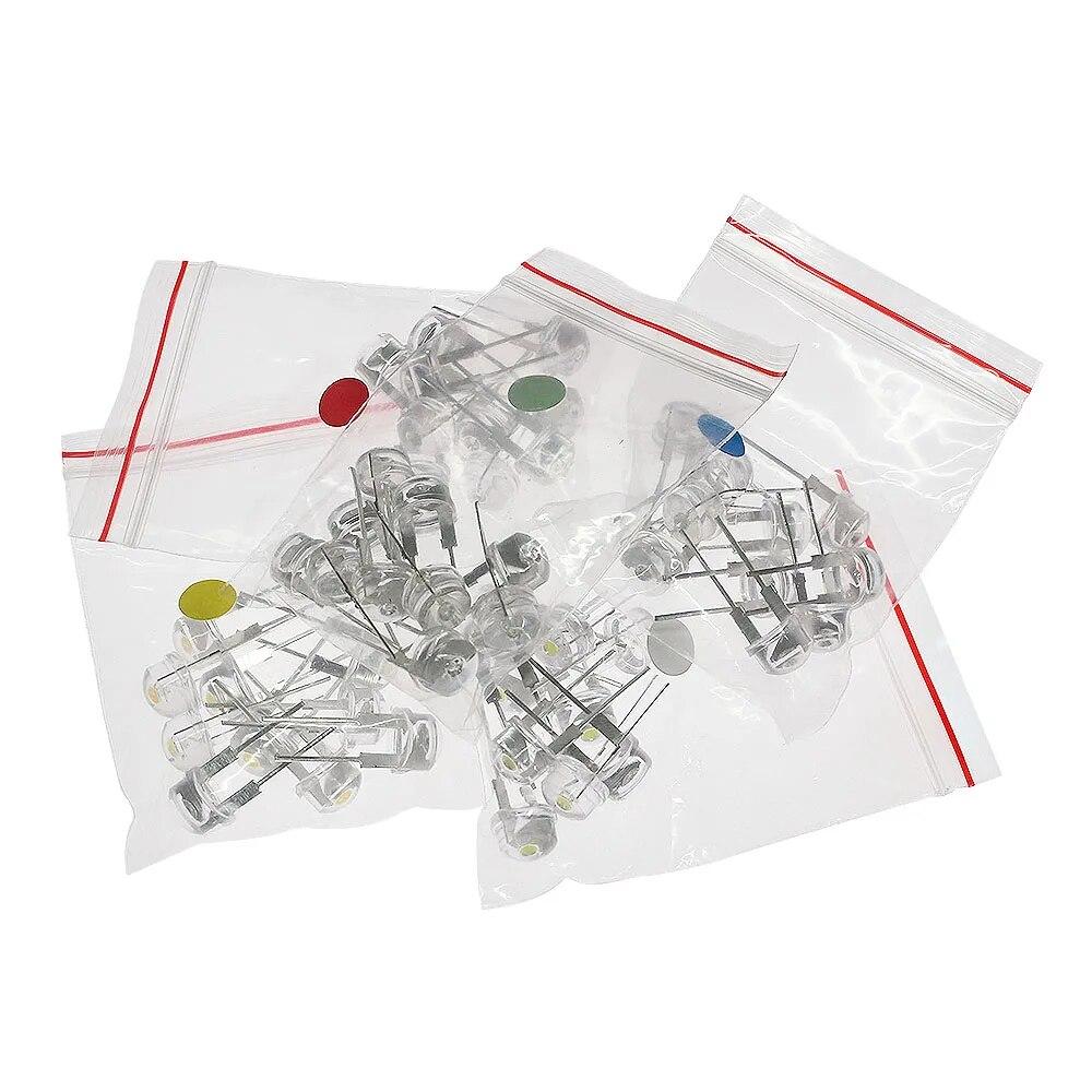 50 шт./лот 8 мм светодиодный соломенная шляпа/туман/цвет/прозрачный светоизлучающий диод комплект белый синий зеленый красный желтый свет светодиодные лампы излучающий диод F8