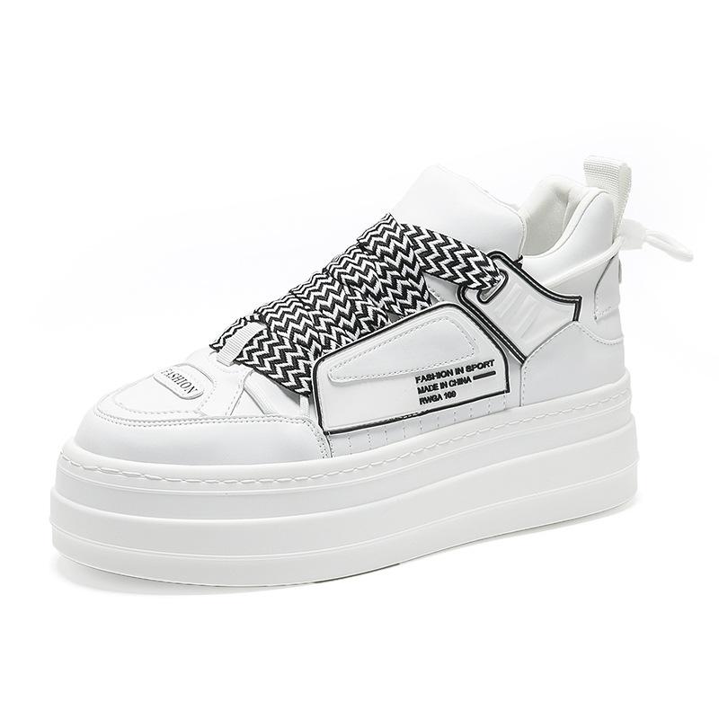 Повседневная обувь мужская на толстой подошве белая обувь мужская тренд уличный европейский маффин низ, национальный тренд фанат увеличивающая рост обувь в наличии