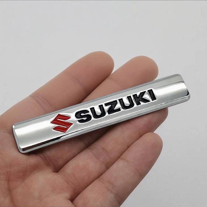 HECQ4 1Pcs 3D Metal Stickers Car Body Trunk Decal For Suzuki Swift Vitara Baleno Jimny Samurai Ignis Splash Kaiser DZire Swace Across