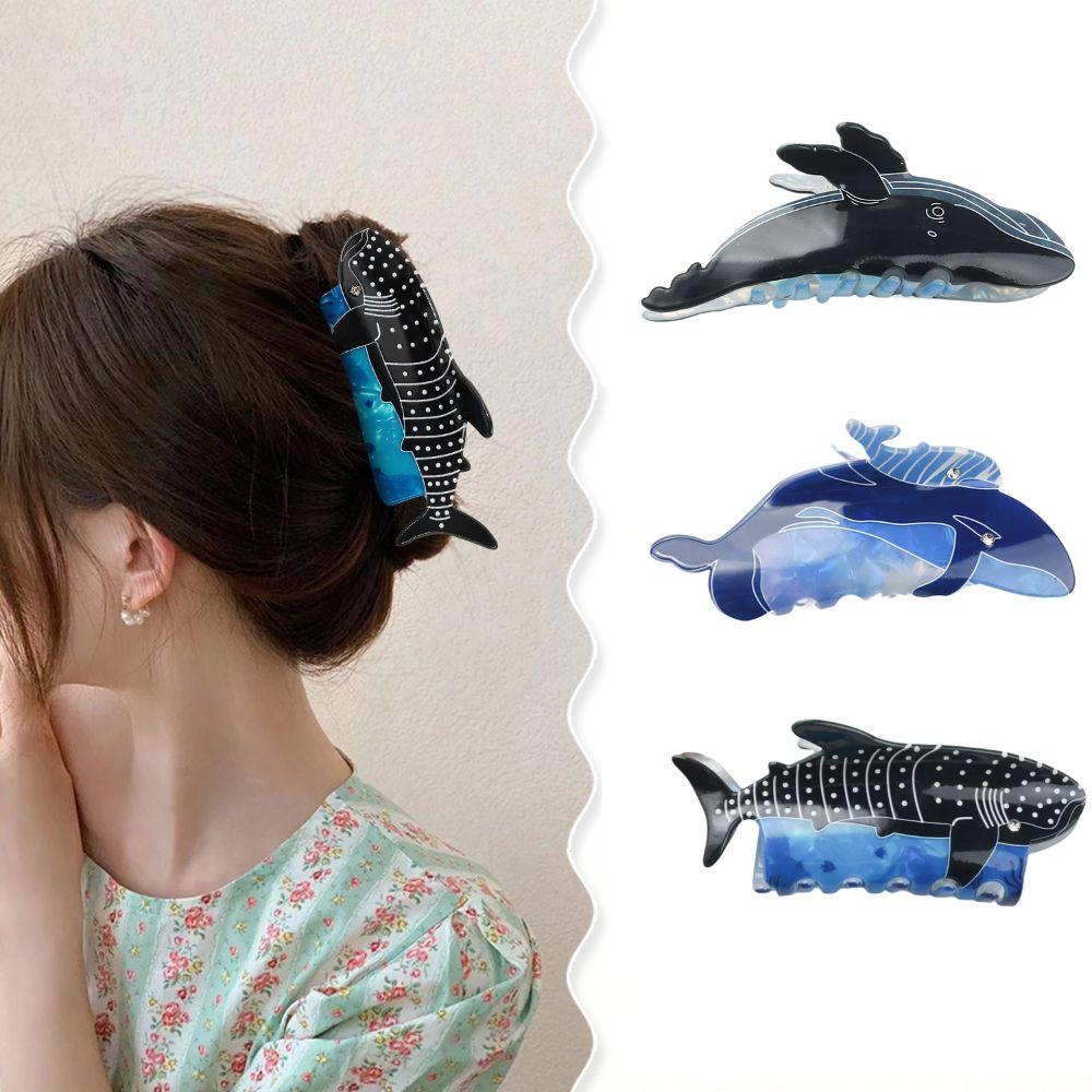 Large Size Whale Hair Claw Non Slip Dolphin Claw Clips Fashion Acetate Hair Clips Headwear