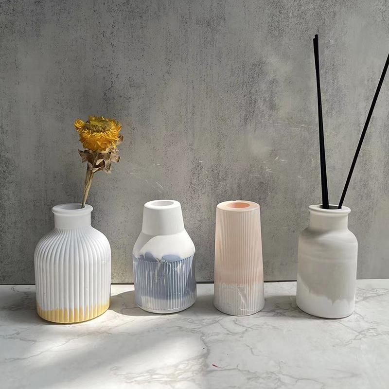 Домашние поделки Кашпо Вазы Силиконовые формы для DIY Эпоксидная смола Гипс Бетон Цветочный горшок Литье под давлением Садовый декор Подарок ручной работы