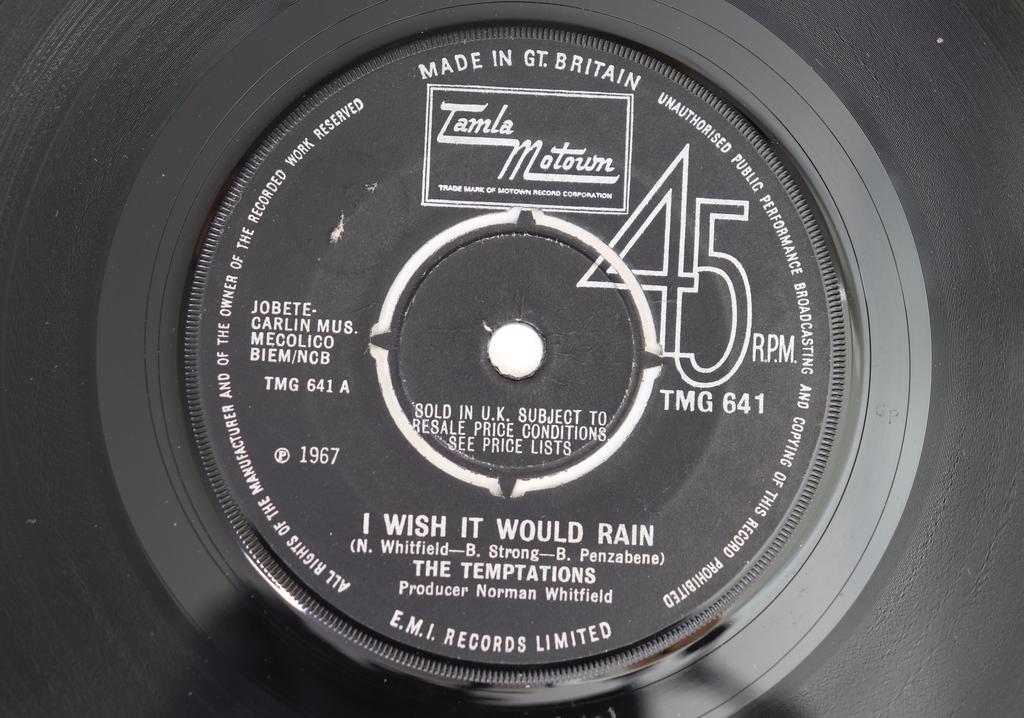 7-дюймовая пластинка TEMPTATIONS I Wish It Would Rain I Truly Tru TMG641 TAMLA MOTOWN 1968 UK СоулФанк Б/У