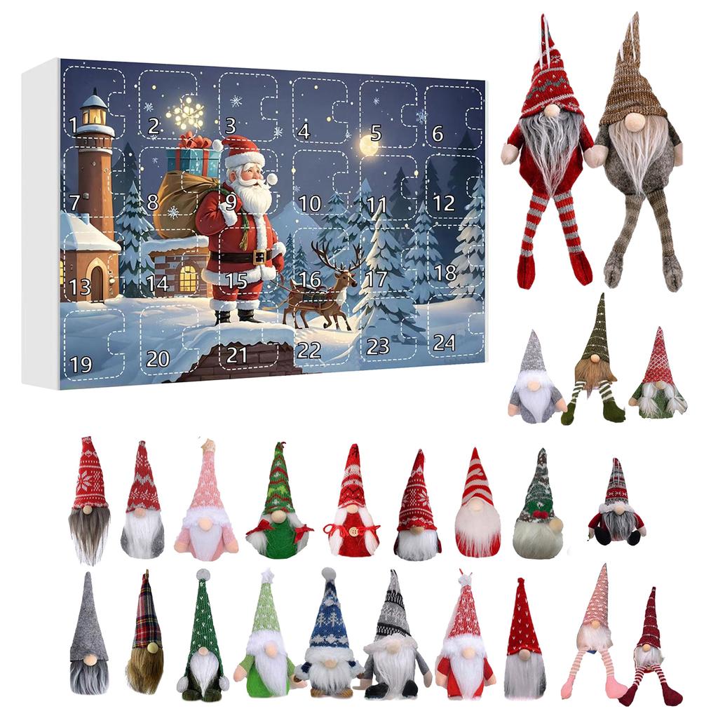 Multi Patterns Christmas Gnome Advent Calendar 2025 Gnome Dolls Plush Toys 24 Day Gnomes Kids Party Gifts S New Year Navidad