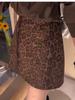 Новая женская юбка-миди с леопардовым принтом и высокой талией, облегающая фигуру, в стиле ретро, А-силуэта, мини.