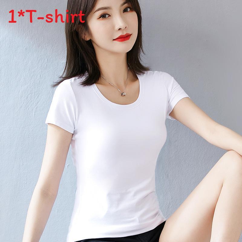 T Shirt For Women Casual Short Sleeve Cotton Splicing Top For Spring Wear
