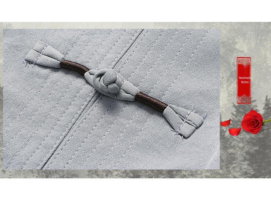 Мужской традиционный китайский костюм тан с длинным рукавом для весны/лета - Идеально подходит для пап и дедушек среднего и пожилого возраста, Идеально подходит для тайцзи.