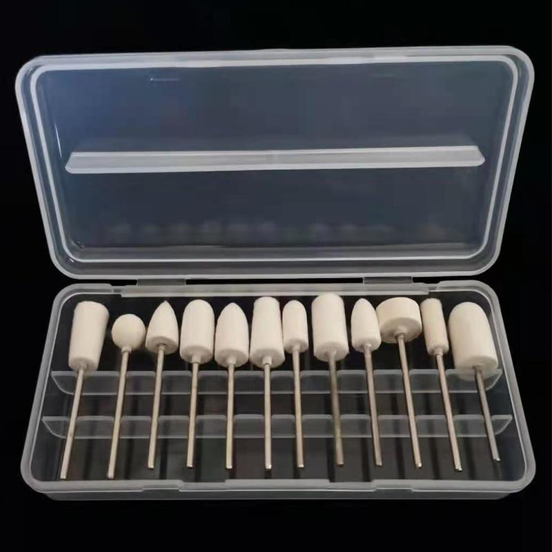 12 шт., зуботехническая лаборатория, жесткий монтажный фетр, точка Боба, полировальное колесо, вращающиеся инструменты, 2,35 мм, хвостовик HP, стоматология, одонтология