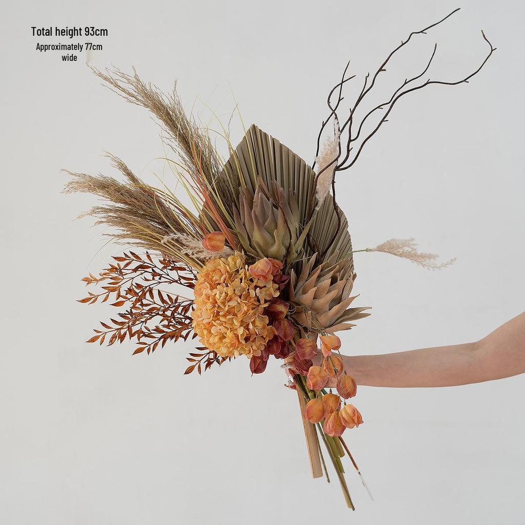 French Retro Handheld Artificial Flower Bouquet - Realistic Decorative Fake Floral Photography Props for Home Decor.