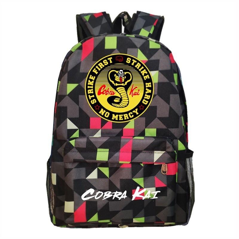 Kids Lightweight School Backpack Martial Arts Training Breathable Dual-Strap Bag With Geometric Print Unisex Design