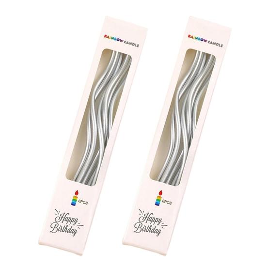 12 шт. спиральные свечи с огнеопасной резьбой для вечеринки