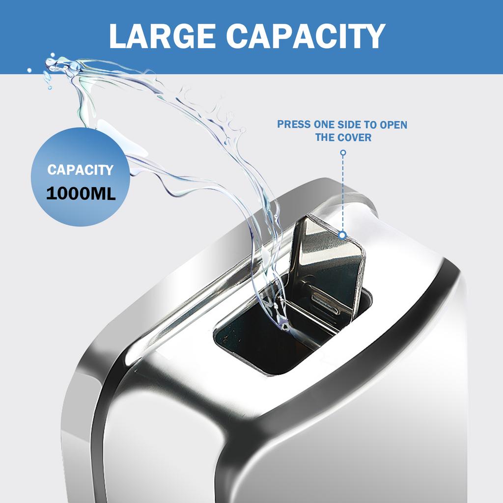 850ML/1050ML Soap Dispenser Stainless Steel Wall Mount Bathroom Liquid Soap Detergent Shower Gel Storage Bottle Toilet Kitchen