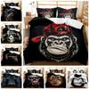 Пододеяльник с изображением обезьяны, голова гориллы, комплект постельного белья для детей и подростков, красный пододеяльник с изображением дикого животного, полиэстер, пододеяльник, королевский размер, полный размер