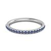 Blue Sapphire Round Eternity Ring - 925  Sterling Silver