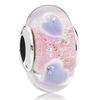 925 Sterling Silver Charm Shimmering Radiant Effervesence Heart Wavy Fancy Murano Glass Bead Fit Popular Bracelet Jewelry