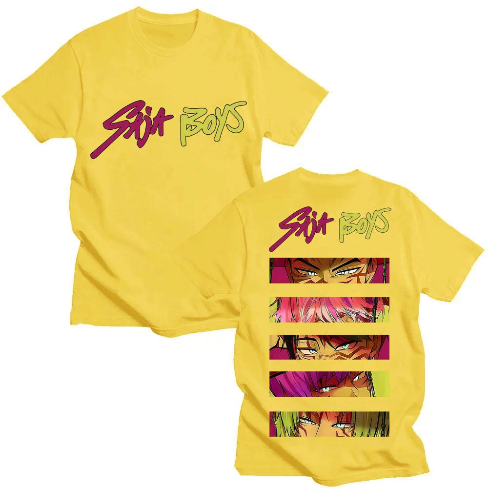 Аниме K-pop Охотники на демонов Саджа Футболка Винтажная мода Футболки манга Мужские Женские Оверсайз Уютные Хлопковые Футболки Уличная одежда