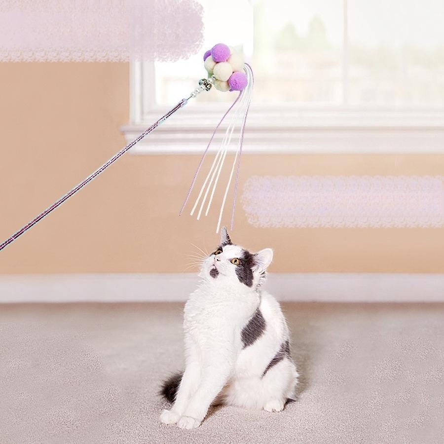 Игрушка для кошки фея кошка дразнилка палочка колокольчик перо длинная палка игрушка для кошки игрушка для самоудовольствия кошки игрушка для питомца
