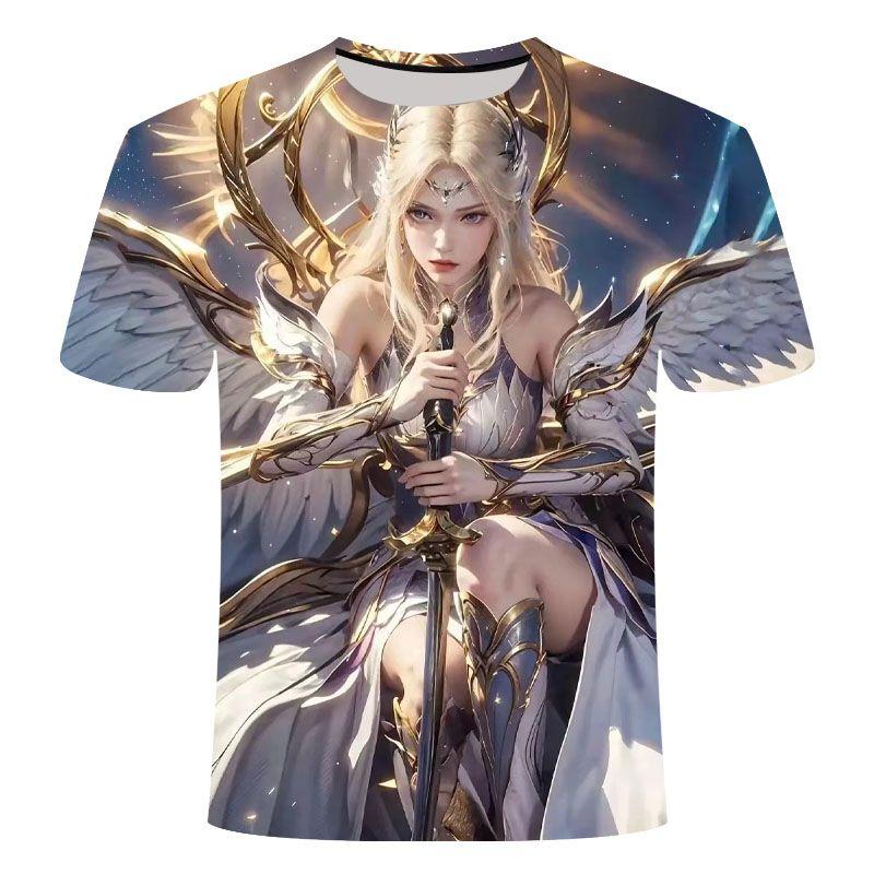 Футболка в летнем стиле с принтом «Богиня случайных разговоров» с 3D-принтом для молодых мужчин и женщин больших размеров, с короткими рукавами, тонкий дышащий топ