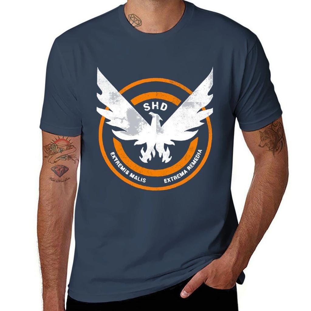 Футболка The Division Shd Grunge Logo 2 Хлопковая футболка 100 футболок для унисекс Упаковка Хлопковая футболка
