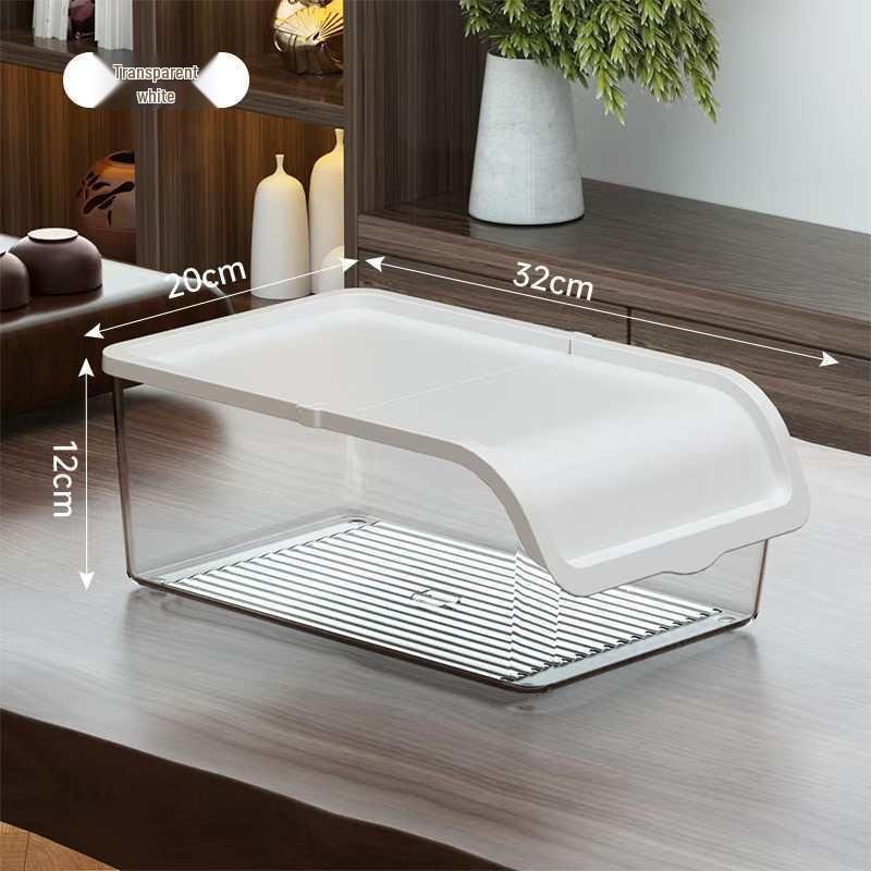 Белая прозрачная коробка для хранения чайного сервиза с крышкой - Пылезащитный, влагозащитный органайзер для кухонной столешницы