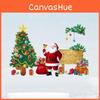 Christmas Wall Art Pvc Removable Santa And Tree Decal For Living Room And Commercial Spaces