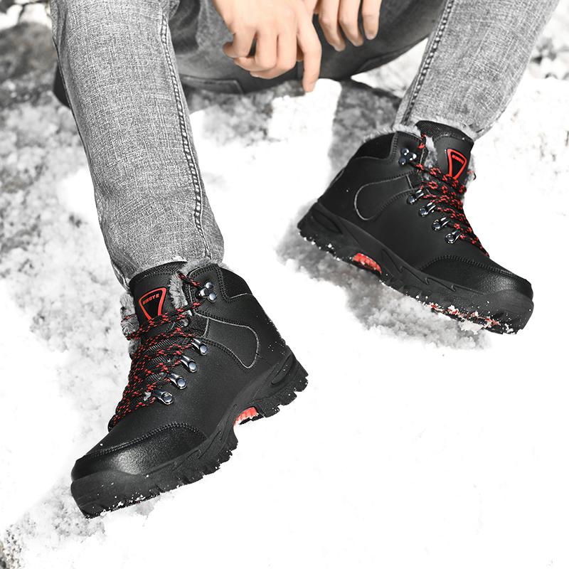Мужская зимняя обувь с высоким берцем, уличная походная обувь, обувь большого размера 39–47