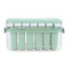 6 Cavities Ice Bar Molds Home Made Ice Lolly Molds Portable Ice Bar Making Molds with Lids Green