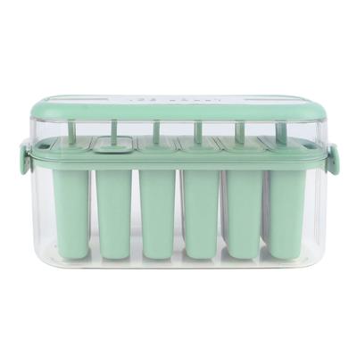 6-гнездные формы для мороженого, самодельные формы для мороженого на палочке, переносные формы для мороженого с крышками, зеленые