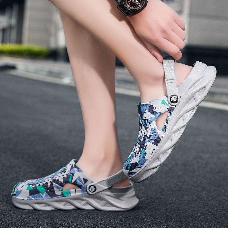 Модная летняя мужская пляжная обувь Сабо мужские сандалии дышащая повседневная мужская садовая обувь камуфляж быстросохнущая мужская обувь Zapatos Hombre