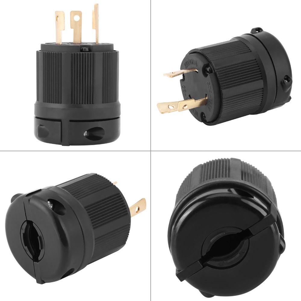 Plug Adapter L5-30P Twist Lock Electrical Plug 3 Pole Black Plug Connector AC 125V 30A Plug Industrial Application