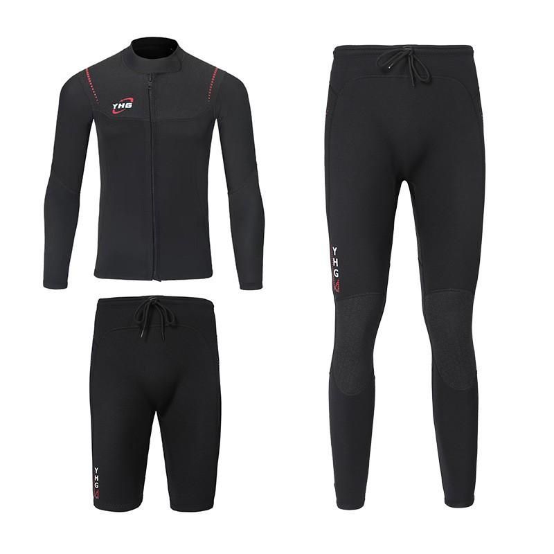1.5mm Neoprene Wetsuit Set Men Women Snorkeling Diving Swimming Fall Warmth Slim Fit Separate Top Pants