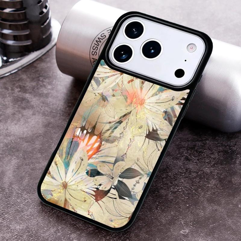 Чехол для телефона с цветочным узором в японском стиле для iPhone 17 16 15 Pro Max Air 14 13 12 11 Plus Ударопрочный чехол