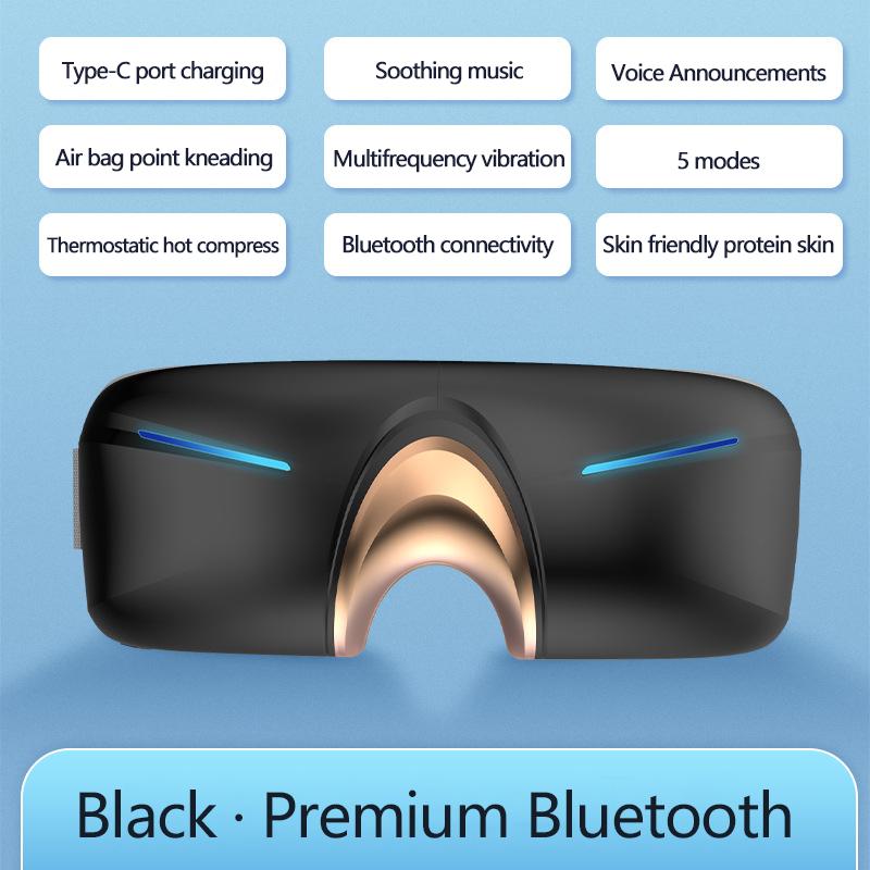 Умная беспроводная Bluetooth-музыка, защита для глаз, складная защита для глаз, вибрация давления воздуха, горячий компресс, массажер для глаз