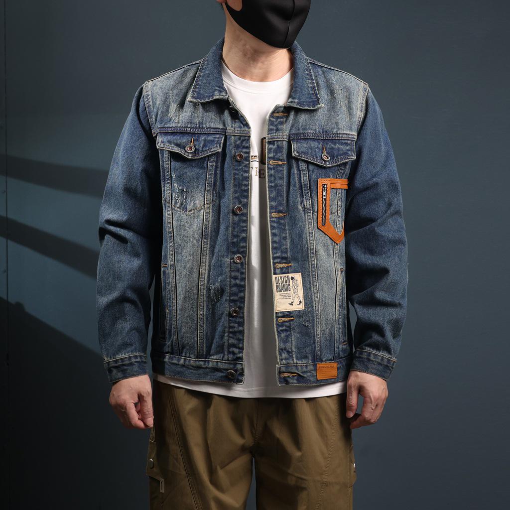 Men's Xintang Embroidered Denim Jacket | 2025 Trendy Loose Retro Workwear for Spring & Autumn