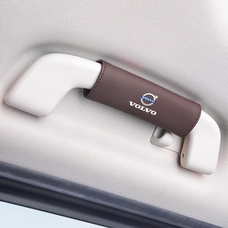 Leather Car Roof Armrest Handle Protection Cover Auto Interior For Volvo V60 V40 XC90 S60 C30 XC60 V50 V70 S90 AWD XC40 S80 V90 JM2