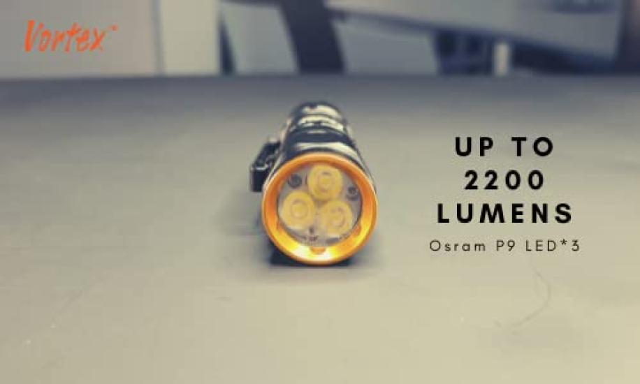 Перезаряжаемый светодиодный фонарик Vortex TC501R для улицы и на каждый день Макс. 2200 x Компактный Мощный Флуоресцентный Оптический Одна кнопка для всего Настраиваемый Мини USB