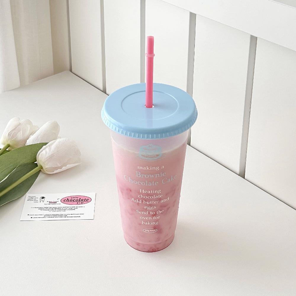 С крышкой Бутылка для воды Многоразовые бутылки для питья Молоко Чай Чашка с соломинкой Кофе
