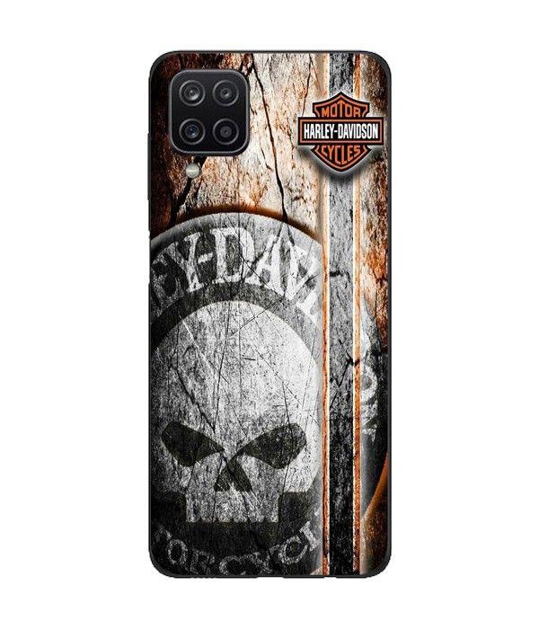 Coque Maniacase Pour Samsung galaxy A12 Harley Davidson tête de mort vintage