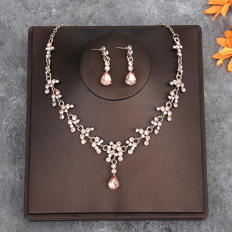 Корейская свадебная корона, головной убор из трех частей, аксессуары для волос на день рождения к свадебному платью, свадебные аксессуары, ожерелье, серьги