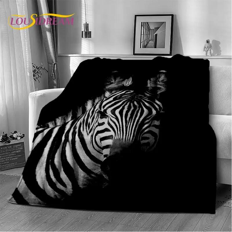 Wild Animal Zebra Soft Plush Blanket,Flannel Blanket Throw Blanket for Living Room Bedroom Bed Sofa Picnic Cover Bettdecke Kids