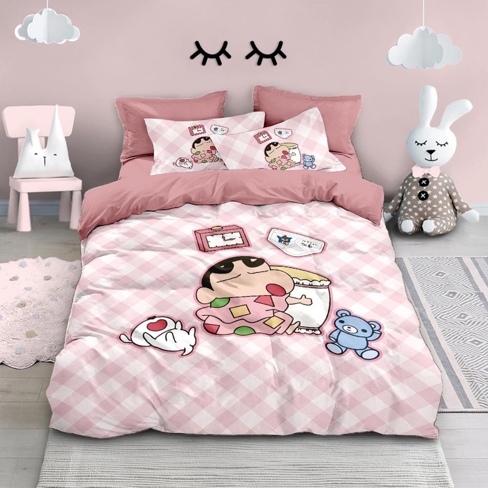Anime Crayon-Shin-Chan Bedding Set 2/3Pcs Cartoon Hin-Chan Duvet Cover Pillowcase 3D Prints For Teens Children Quilt Cover