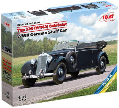 ICM Масштаб 1/35 Вторая мировая война Немецкий Typ 320 (W142) Кабриолет Штабной автомобиль Пластиковый набор 35540