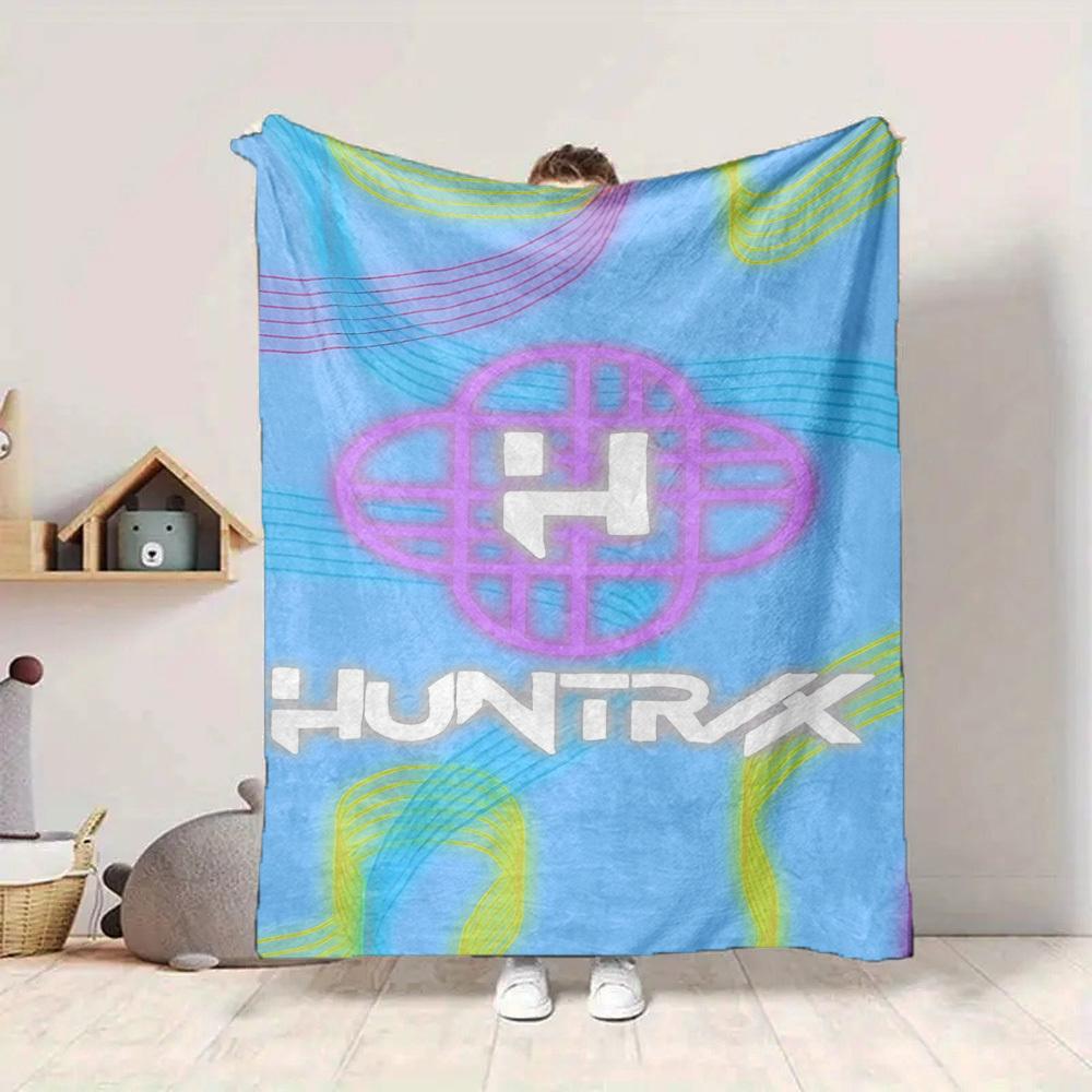 1 шт. Плед с логотипом Huntrix Мягкий Теплый Всесезонный Плед для Дивана, Кровати, Автомобиля, Офиса Яркий Цветной Дизайн, Прочный и Уютный Подарок