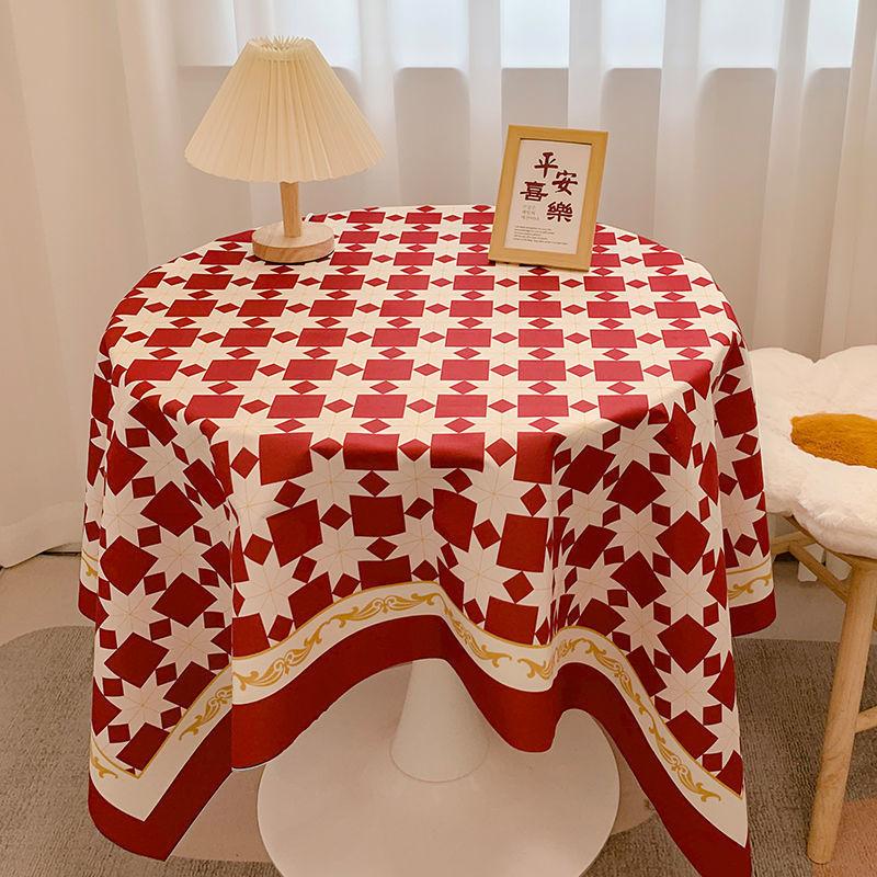 Chessboard Tablecloth Light Luxury High Sense Photo Student Dormitory Desk Decoration Tablecloth Coffee Table Mat