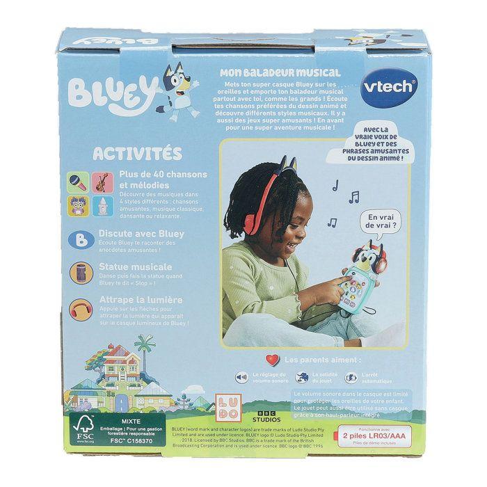 VTech Mon Baladeur Musical Bluey, Baladeur Enfant avec Casque Audio