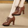 Fashion 2025 Women Fashion High Quality Short Ankle Boots Lady Classic Brown Spring & Autumn High Heel Boots